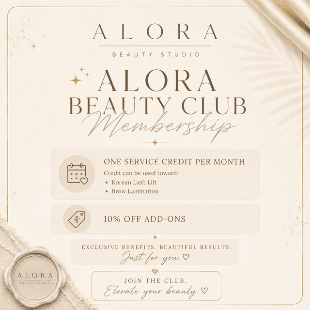 ✨ ALORA Beauty Club Membership at ALORA Beauty Studio in Coral Springs, FL